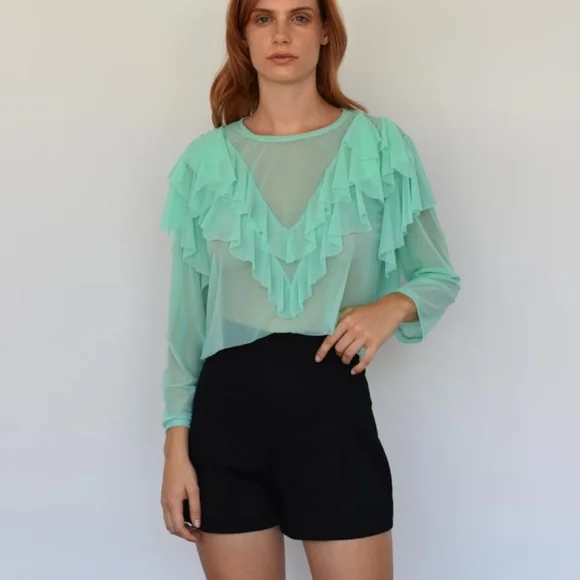 Designer Ruffled Crop - Picture 1 of 9